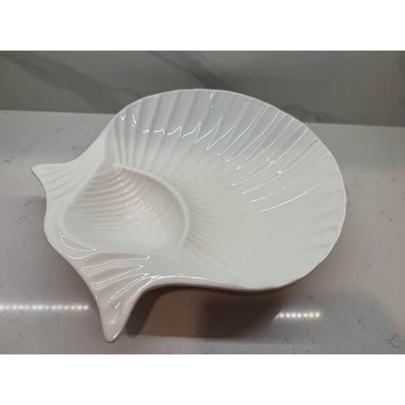 White Seashell Dip Serving Platter - Picture 2 of 4